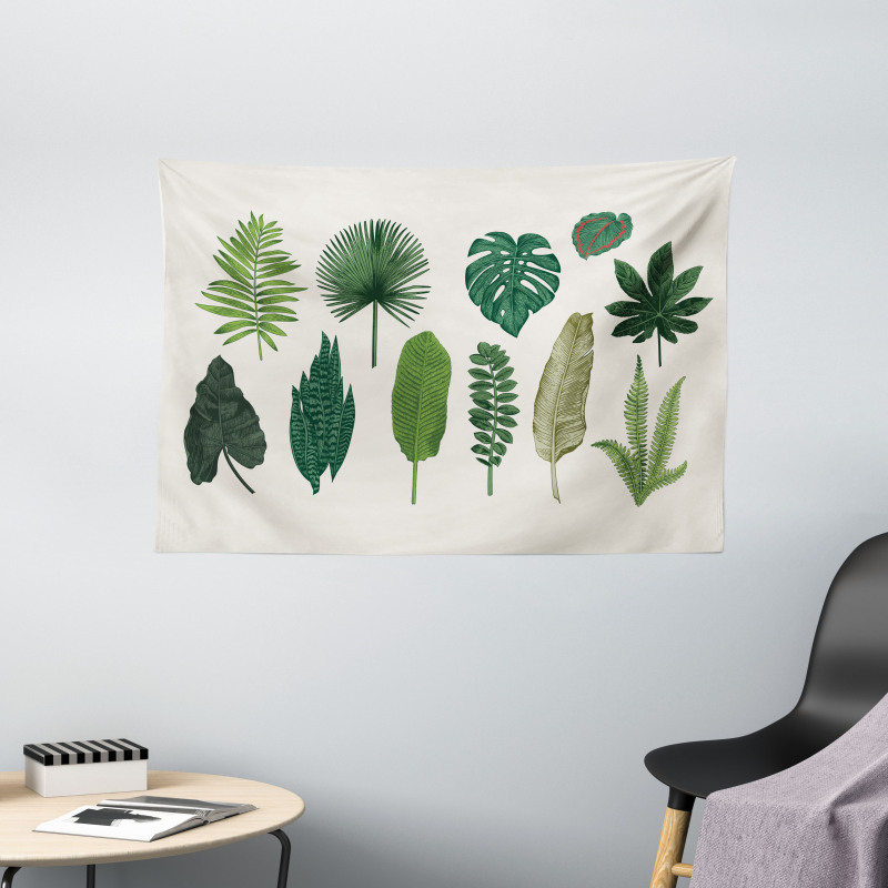 Vintage Botanic Image Wide Tapestry