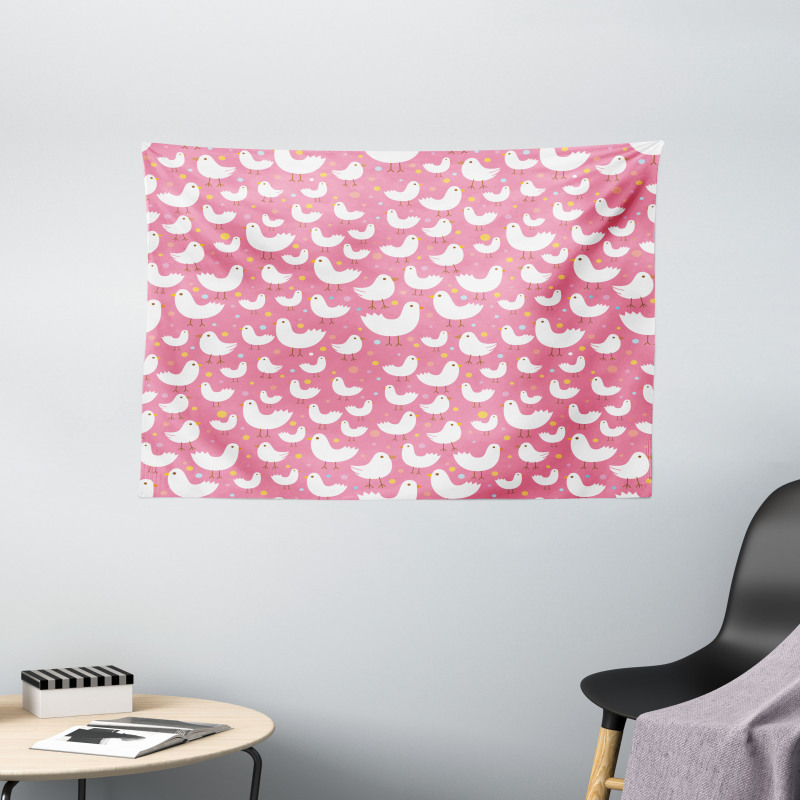 Cotton-Candy-Like Chicken Wide Tapestry