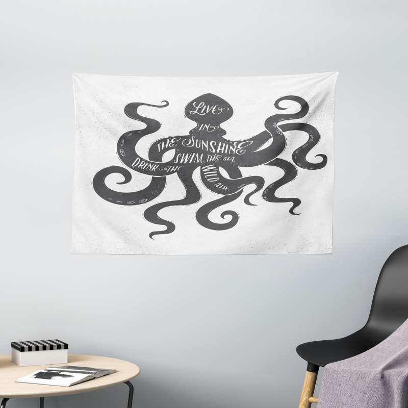 Message on Octopus Wide Tapestry