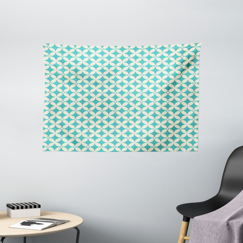 Diamonds and Circles Wide Tapestry