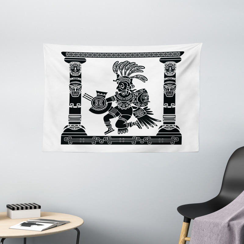 Monchrome Man Wide Tapestry