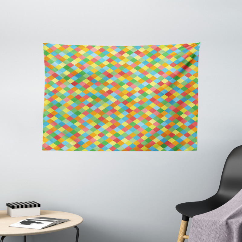 Diamond Form Diagonal Mesh Wide Tapestry