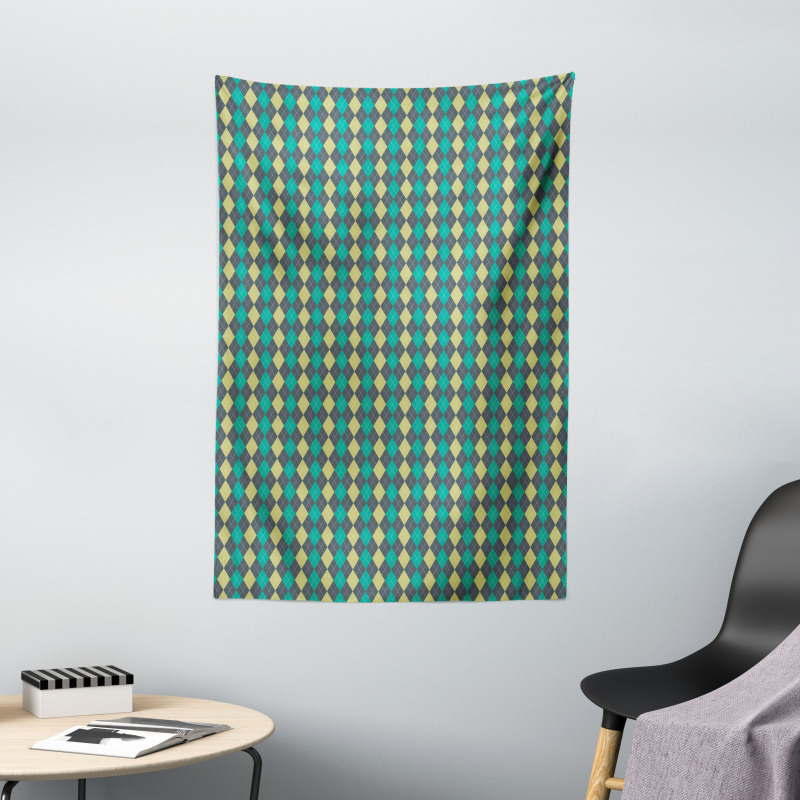 Vintage Argyle Pattern Tapestry