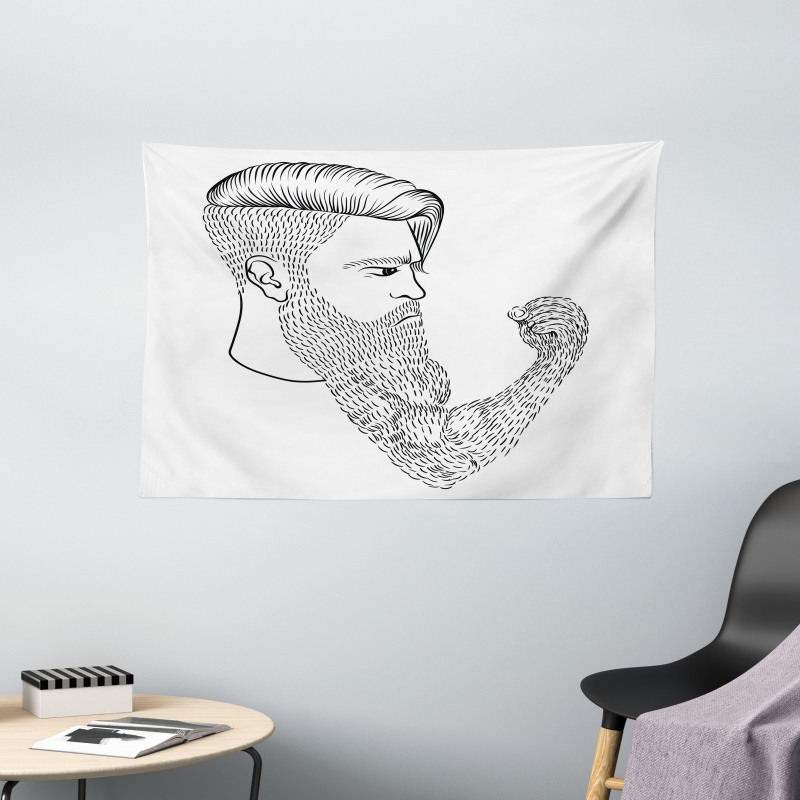 Serious Man Fist Beard Wide Tapestry