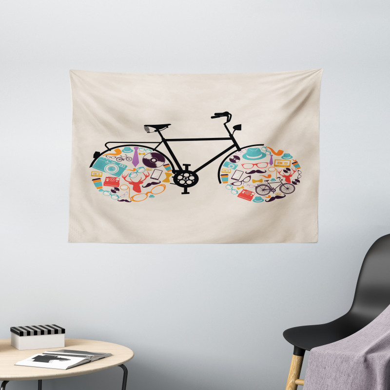 Bike with Retro Wide Tapestry