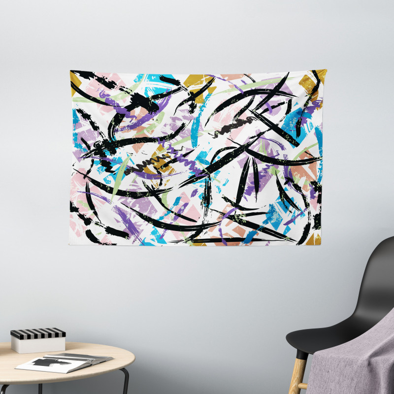 Color Splash Effect Wide Tapestry