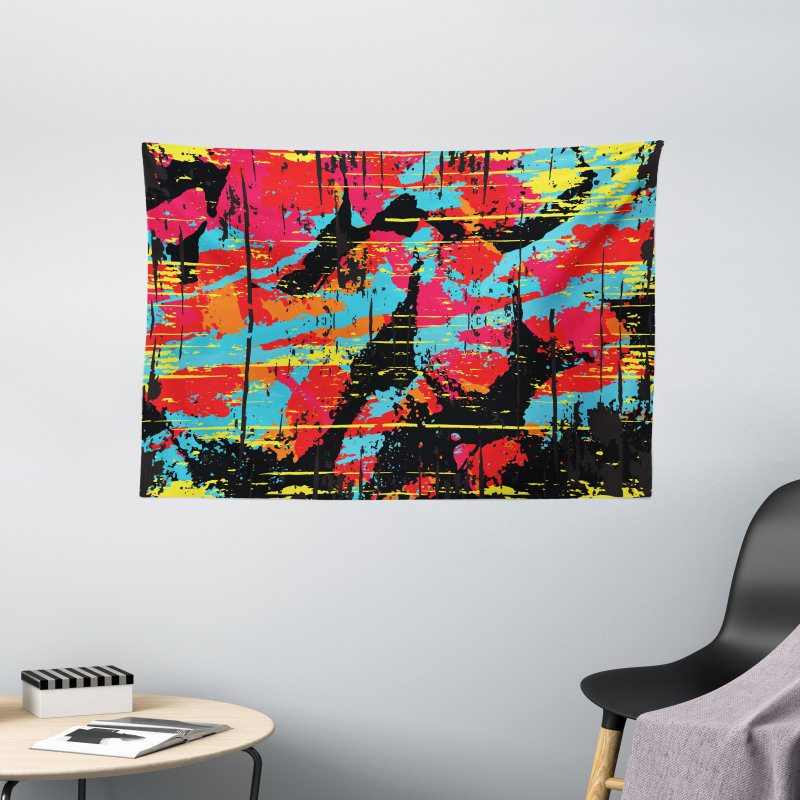 Drippy Painting Wide Tapestry