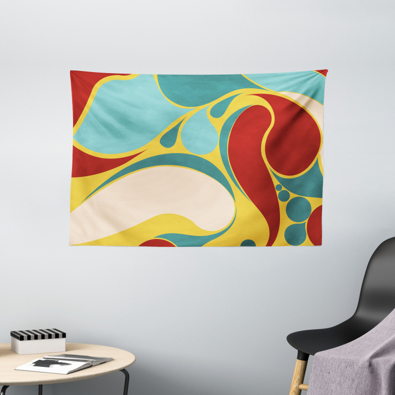 Water Marbling Wide Tapestry