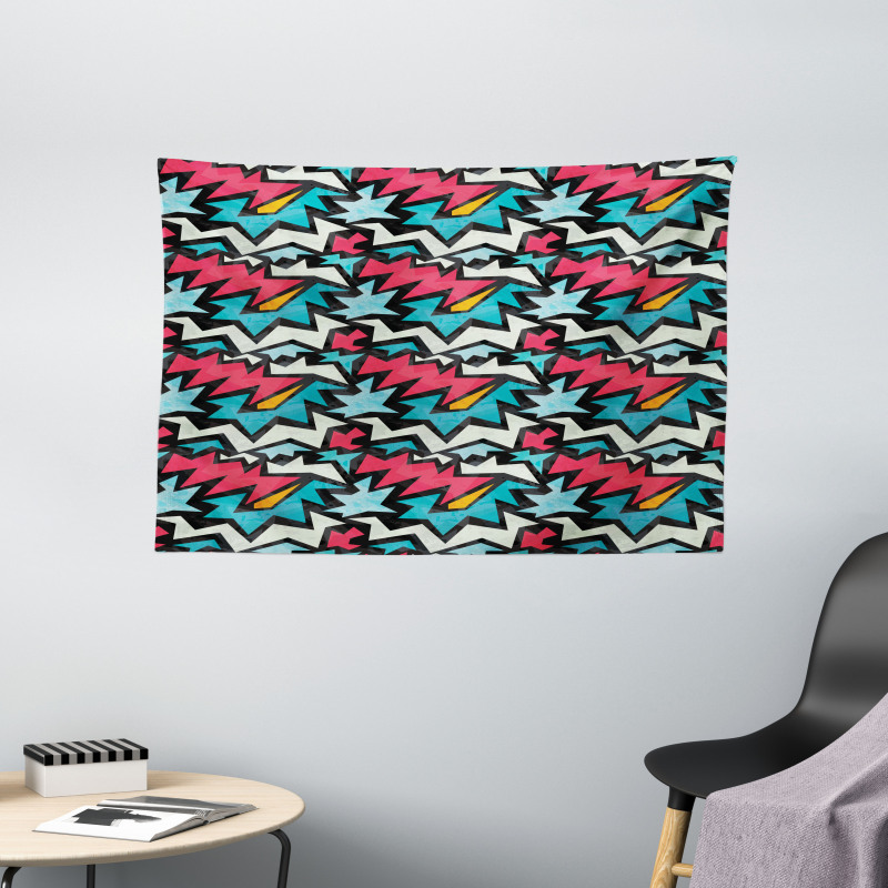 Hyped Tangle Art Wide Tapestry