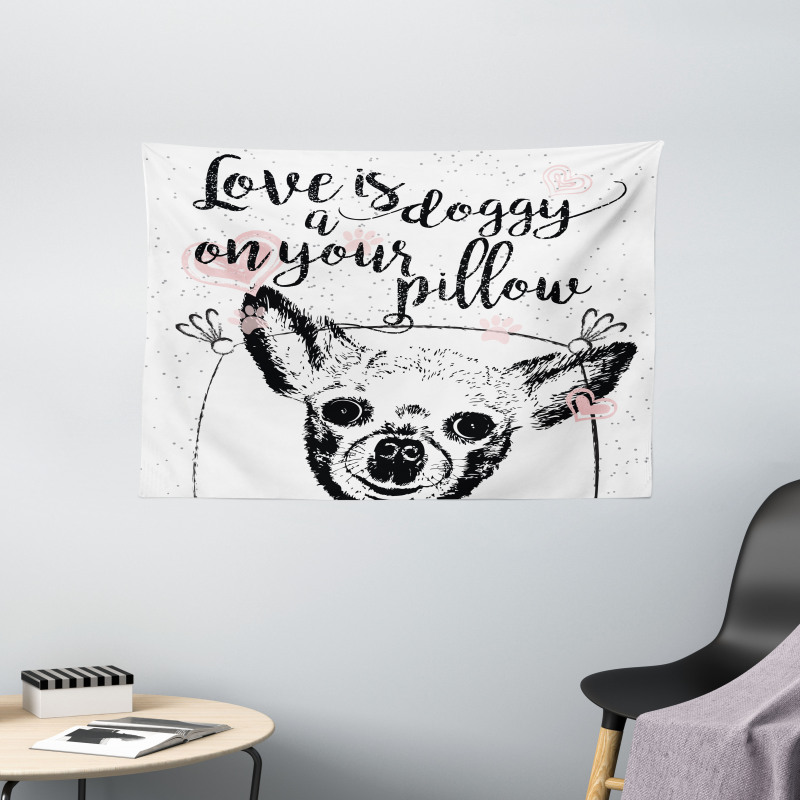 Love Dogs Grungy Wide Tapestry