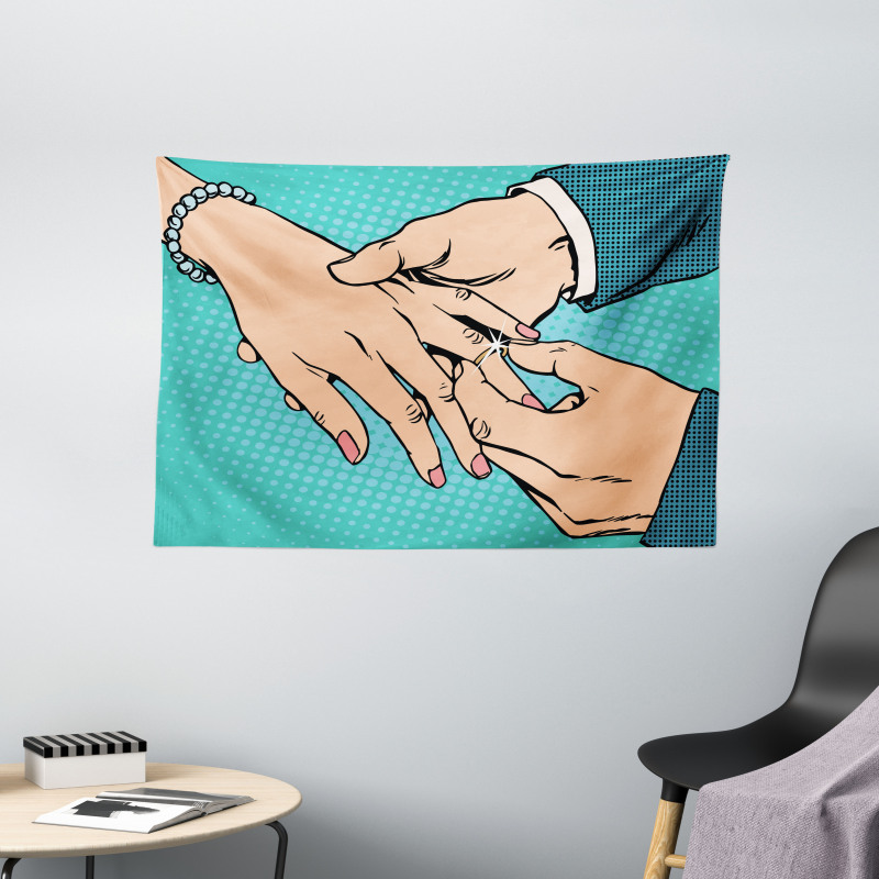 Pop Art Design Wide Tapestry