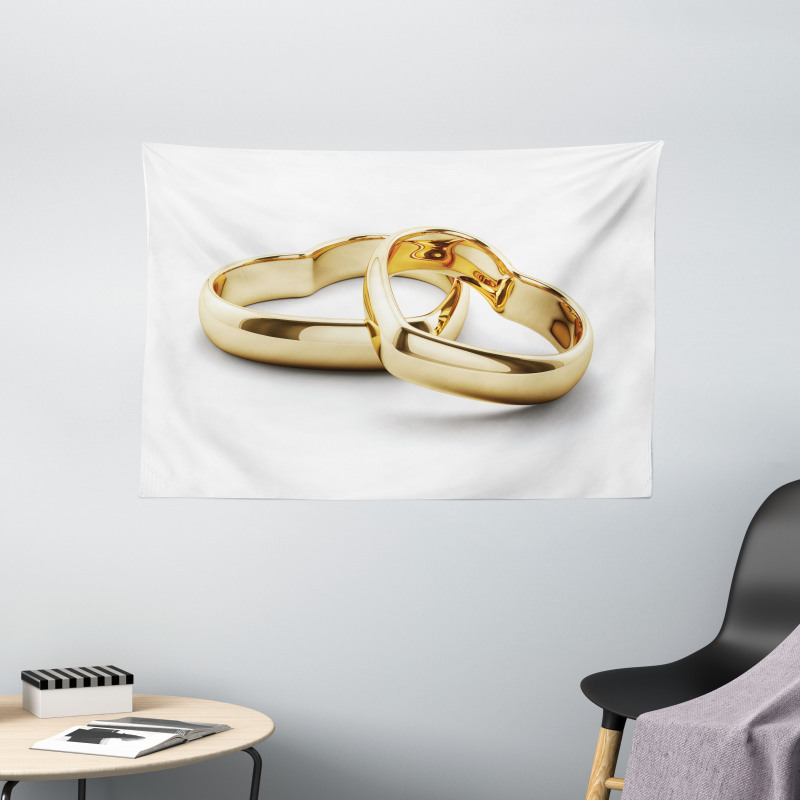 Heart Shaped Rings Wide Tapestry