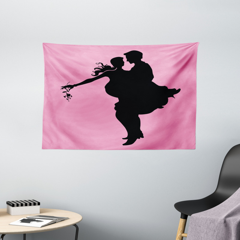 Dancing Valentines Wide Tapestry