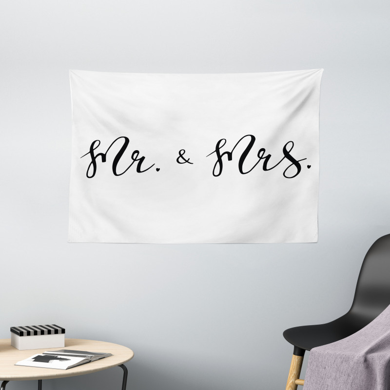 Mr and Mrs Text Wide Tapestry