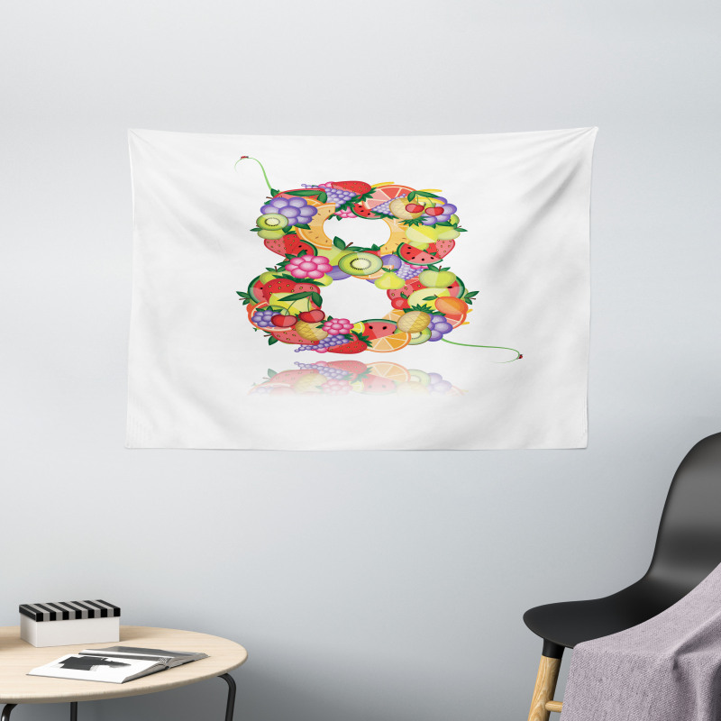 Fruitful 8 Colorful Wide Tapestry