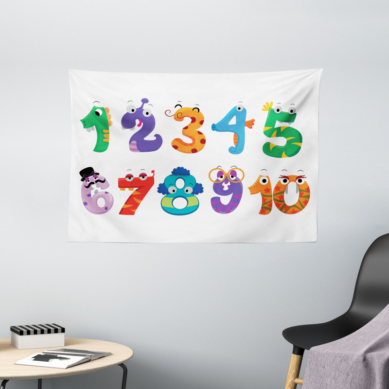 Math Funny Characters Wide Tapestry
