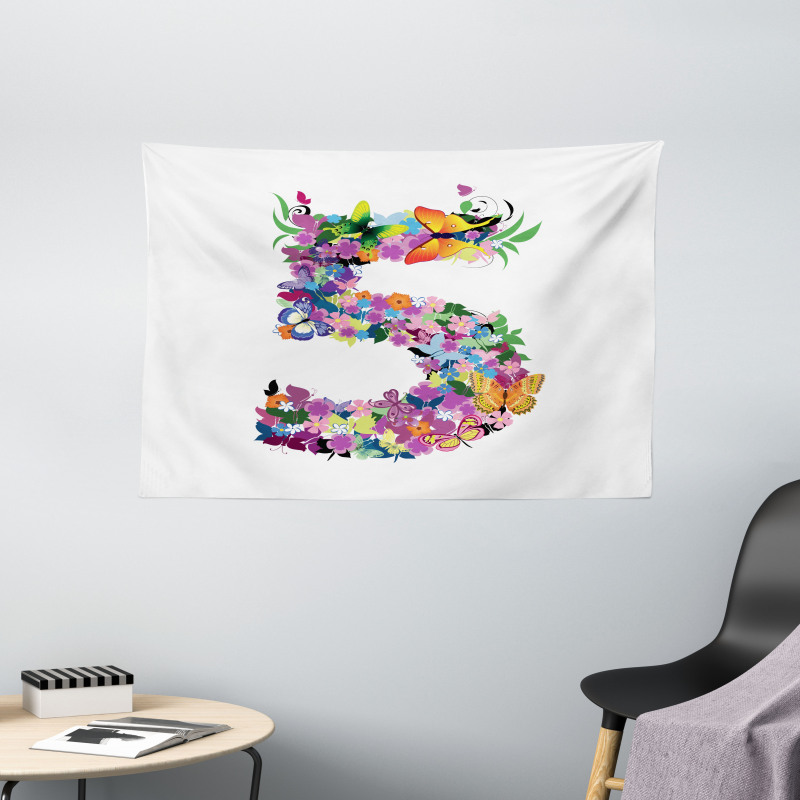 Floral Spring 5 Years Wide Tapestry