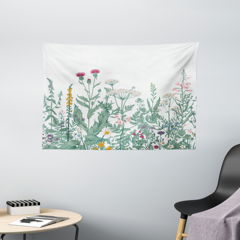 Cow Parsley Musk Mallow Wide Tapestry