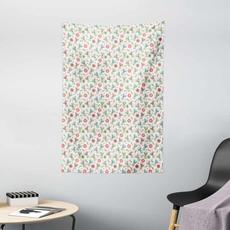 Doodle Art Petal Insect Tapestry