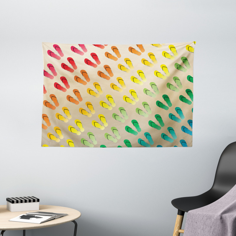 Graded Rainbow Color Wide Tapestry