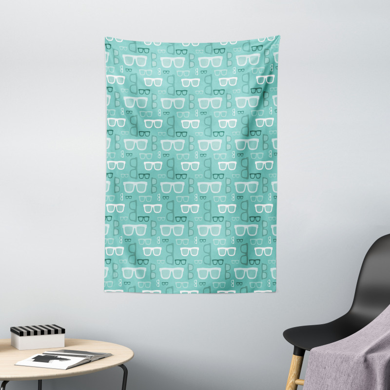 Silhouette Doodle Glasses Tapestry