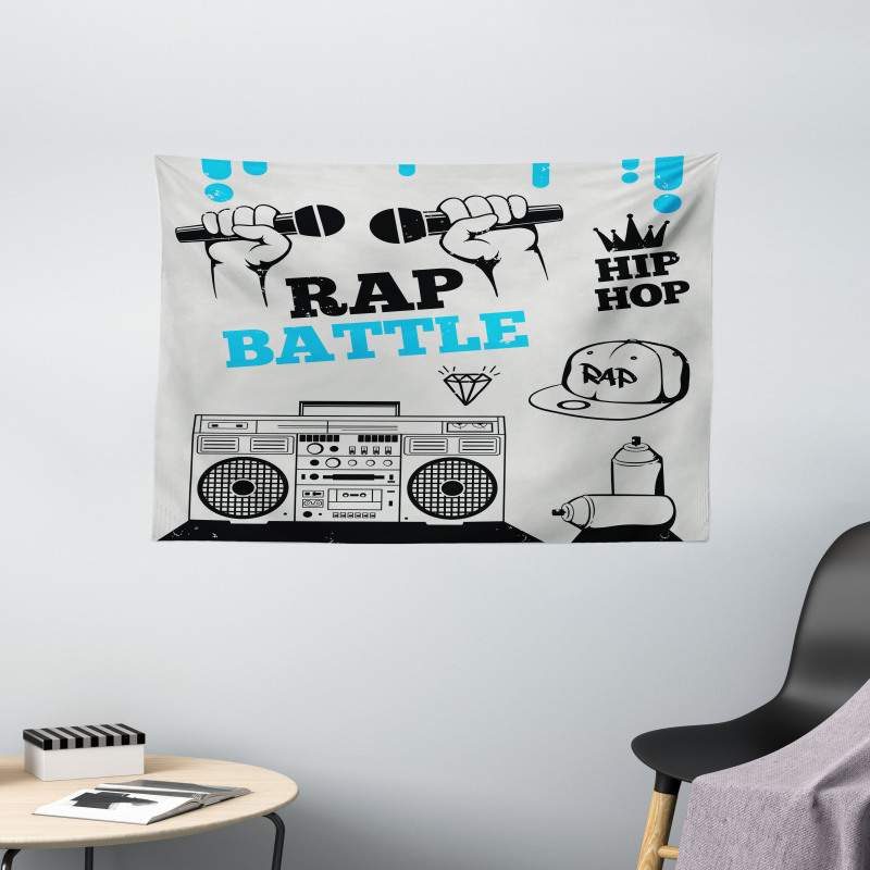 Freestyle Rap Duel Wide Tapestry
