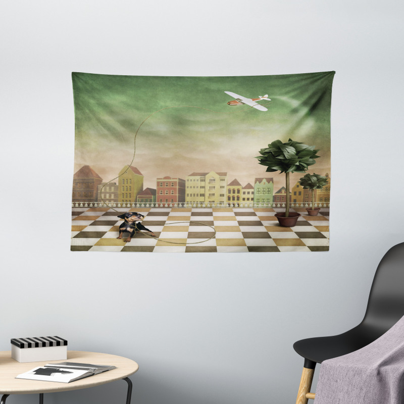 Puppynd Toy Plane Wide Tapestry