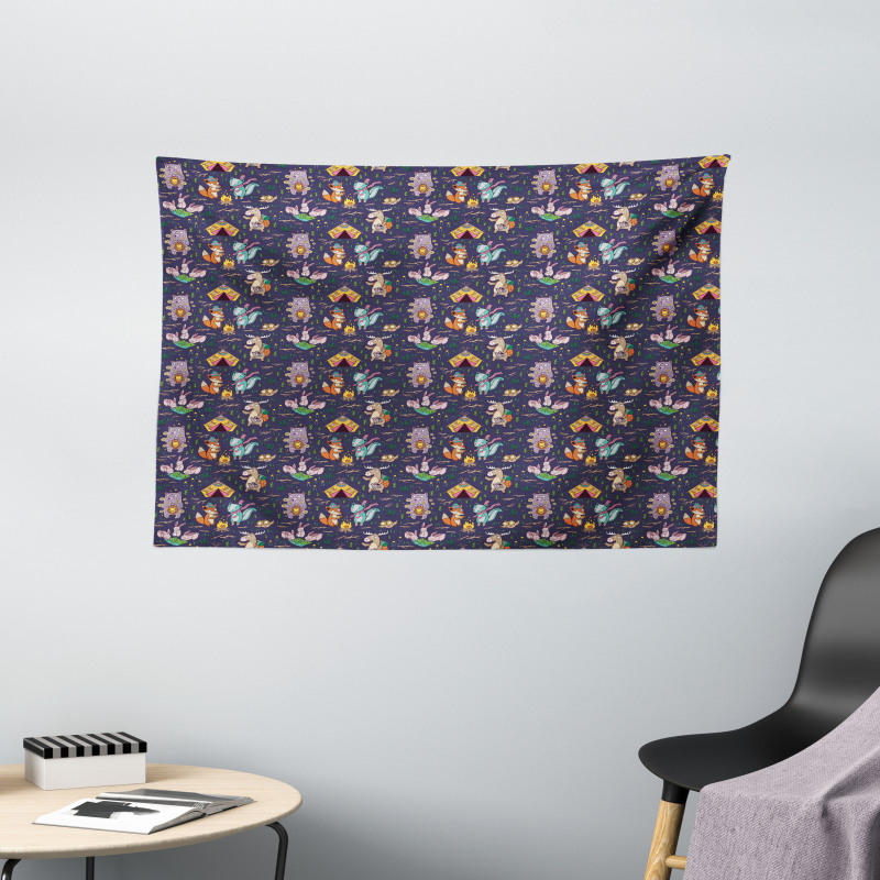 Camping Concept Wide Tapestry