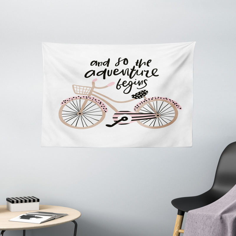 Bicyclend Words Wide Tapestry