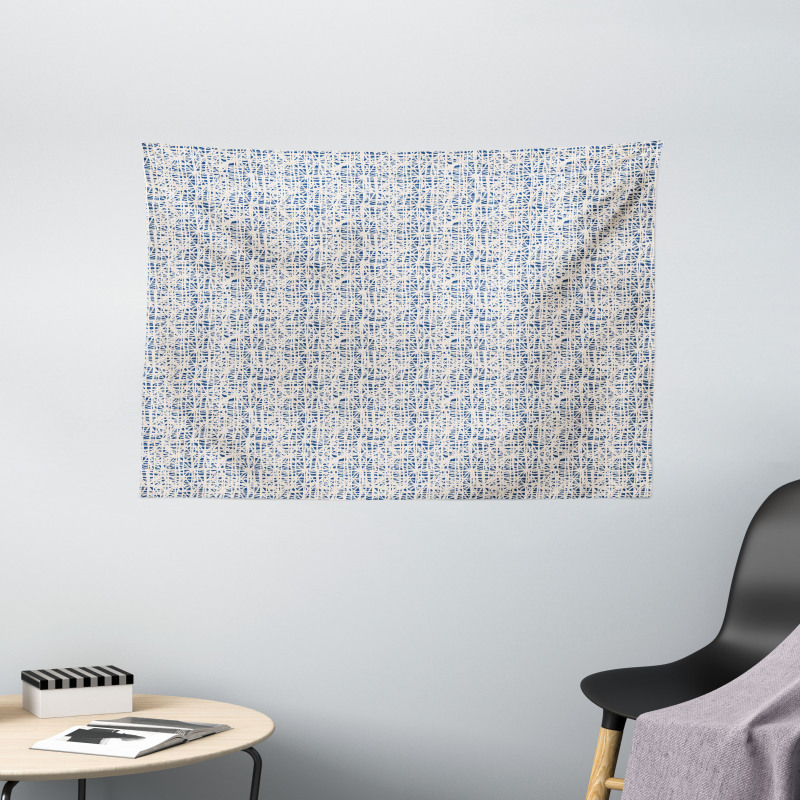 Watercolor Hippie Grid Wide Tapestry