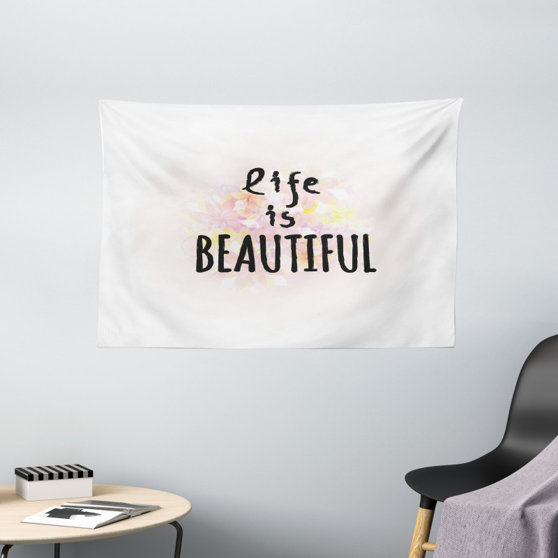 Life is Floral Wide Tapestry