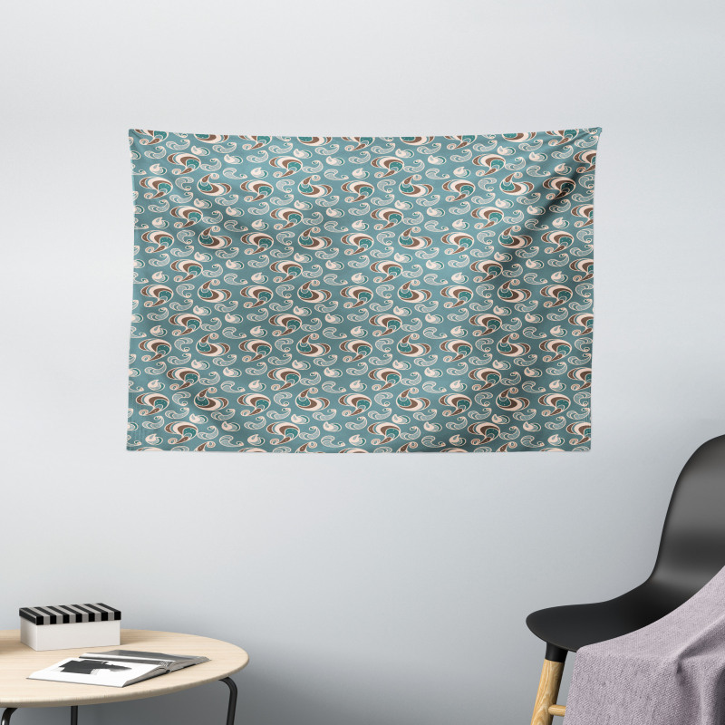 Vintage Abstract Wide Tapestry