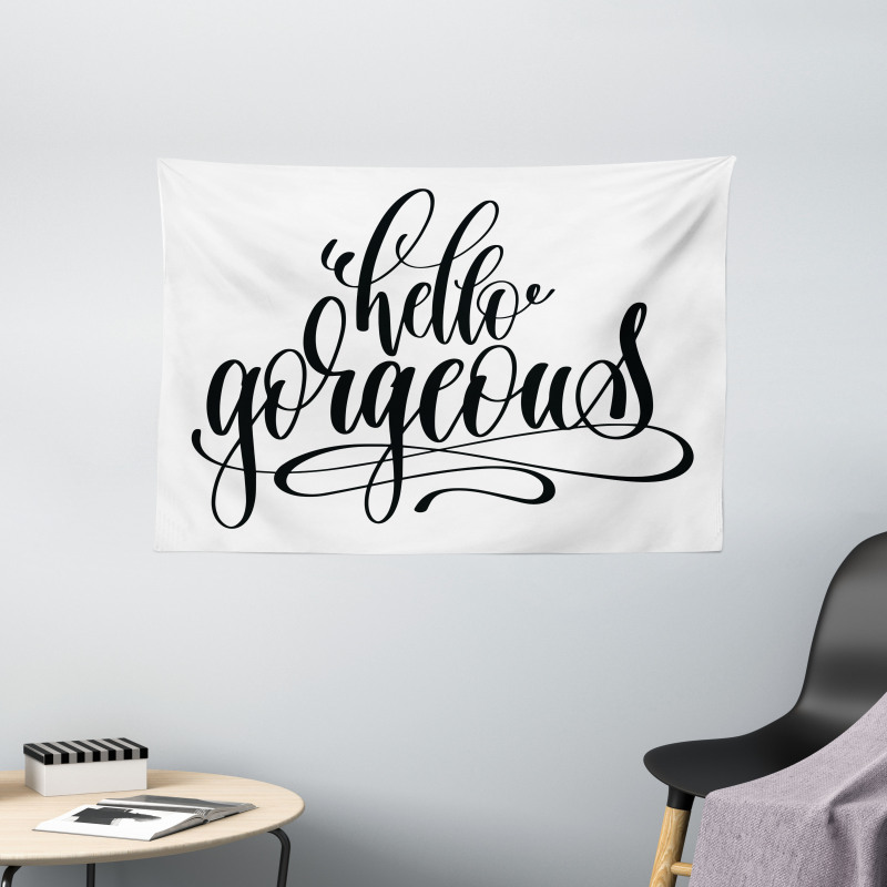 Calligraphy Font Wide Tapestry