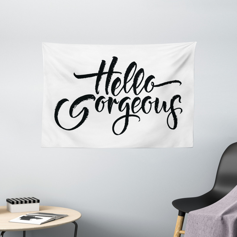 Brush Lettering Wide Tapestry