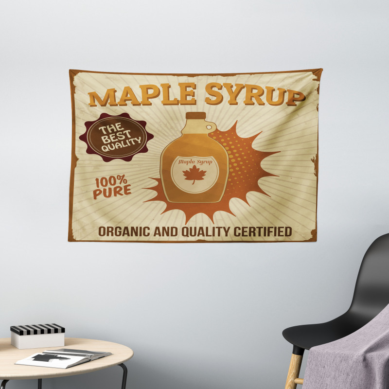 Maple Syrup with Stripes Wide Tapestry