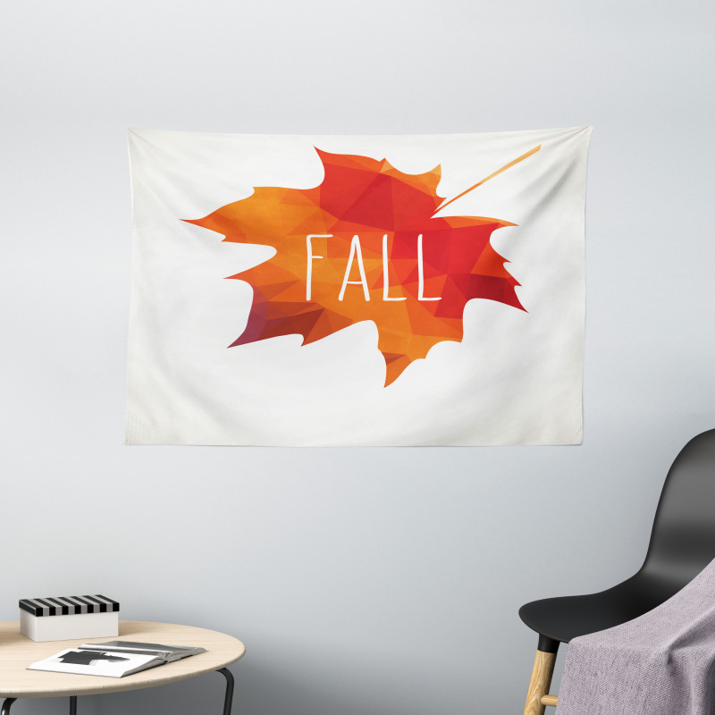 Low Poly Maple Leaf Wide Tapestry