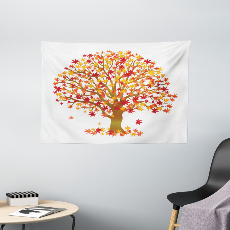 Fall Season MaplevLeaves Wide Tapestry