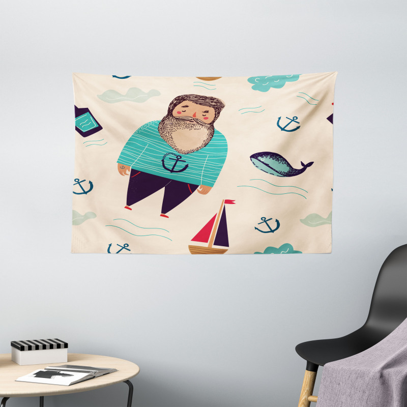 Potbelly Sailor Wide Tapestry