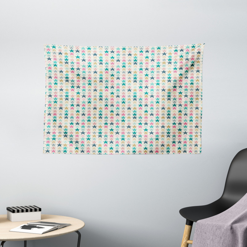 Doodle Stars and Dots Wide Tapestry