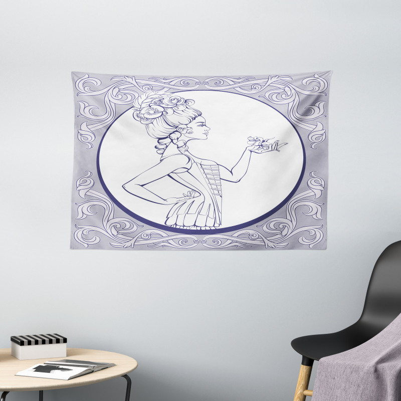 Rococo Style Wide Tapestry