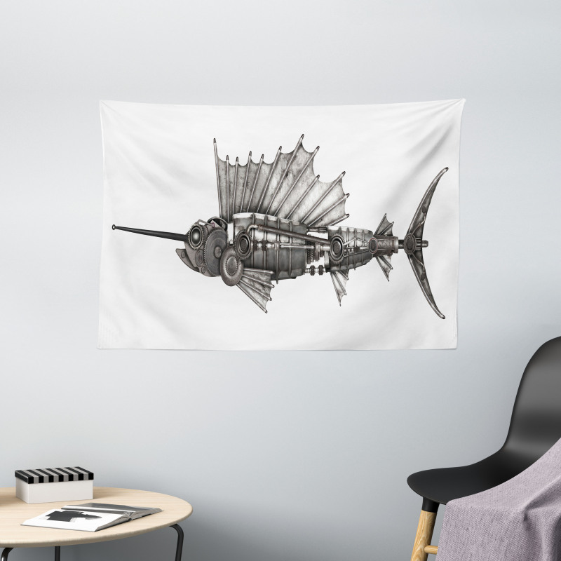 Robot Sailfish Animal Wide Tapestry