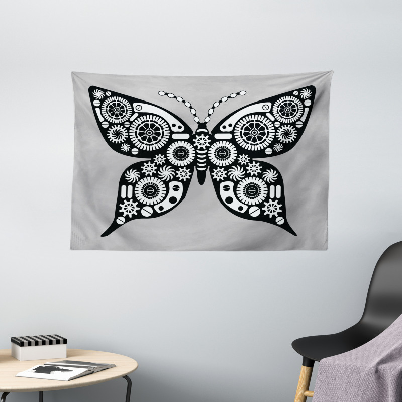 Silhouette Butterfly Wide Tapestry