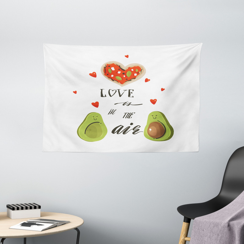 Valentine Fruit Couple Wide Tapestry