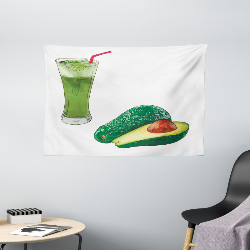 Diet Avocado Juice Wide Tapestry