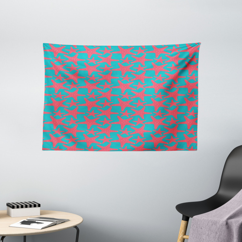 Starfishes Pattern Wide Tapestry