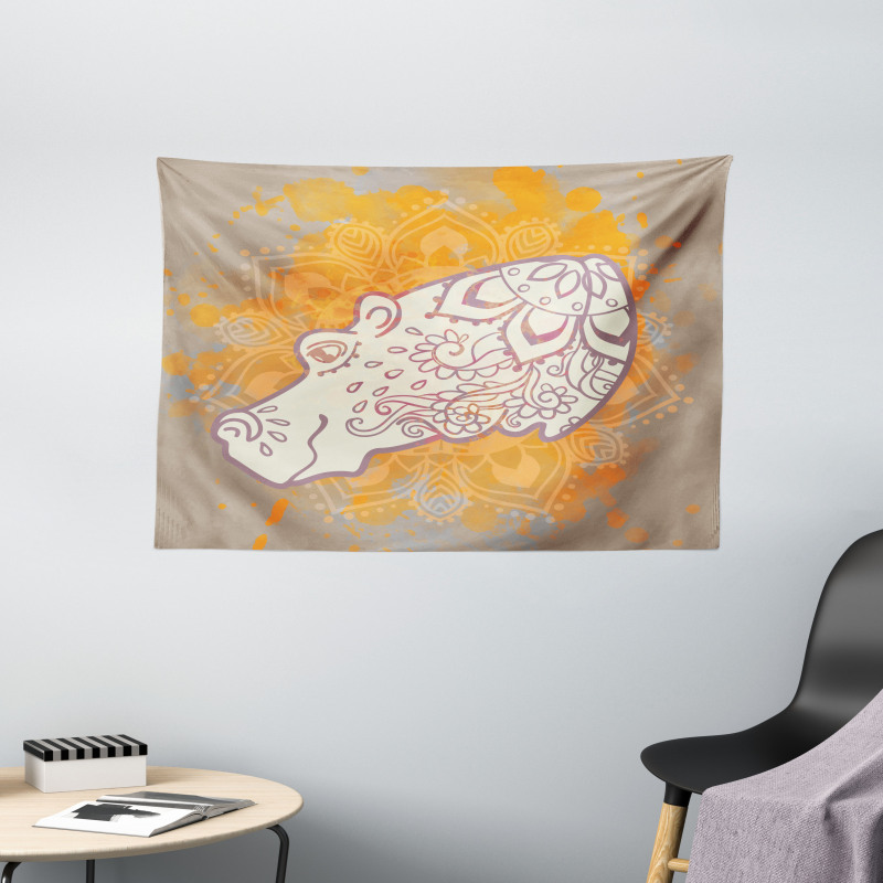 Hippo Design Floral Motifs Wide Tapestry