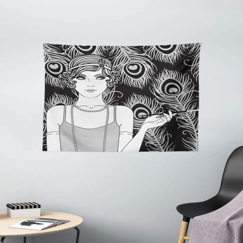 Retro Party Concept Wide Tapestry