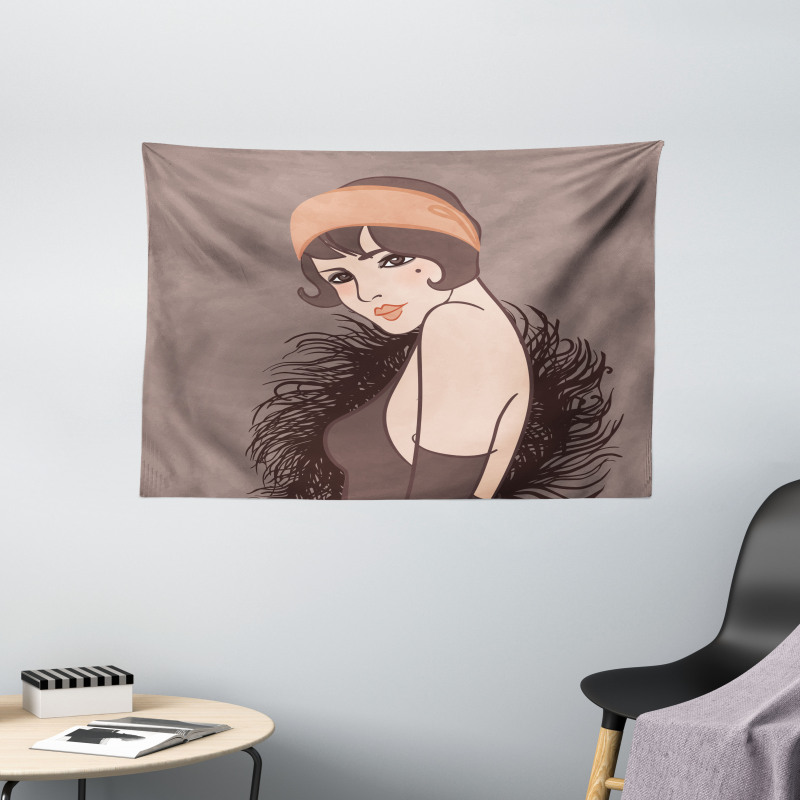 Girl with Mole Wide Tapestry