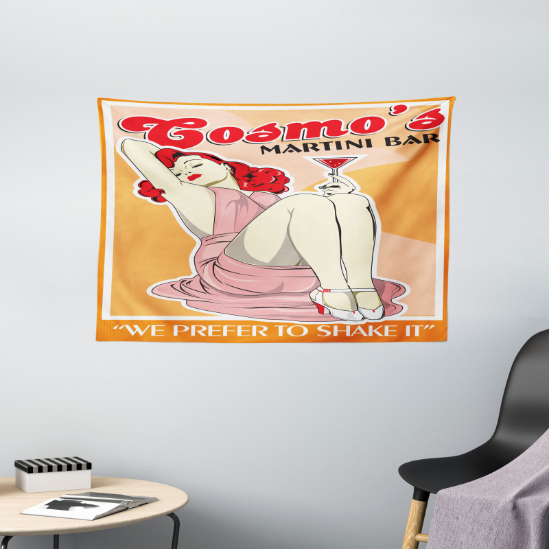 Martini Cocktail Wide Tapestry