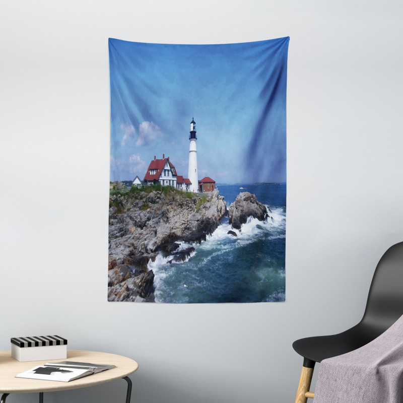 Lighthouse House on Rock Tapestry